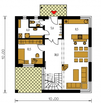 Floor plan of ground floor - KOMPAKT 36